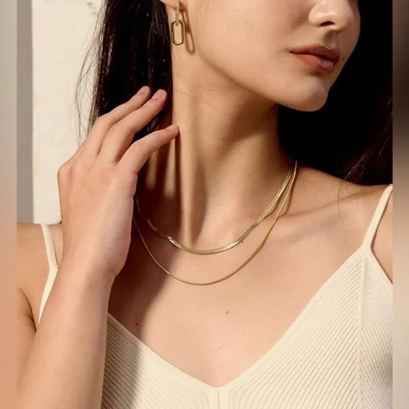 NWT 14K Gold/Silver Plated Snake Chain Necklace, AVAILABLE IN MULTIPLE TONES